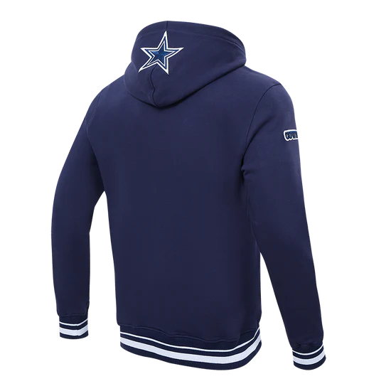 Dallas Cowboys Script Tail Rib FLC PO Hoodie - Image 3