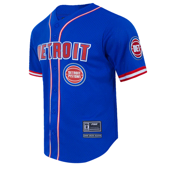 DETROIT PISTONS CLASSIC MESH BUTTON DOWN SHIRT BDP1514929-RYR - Image 2
