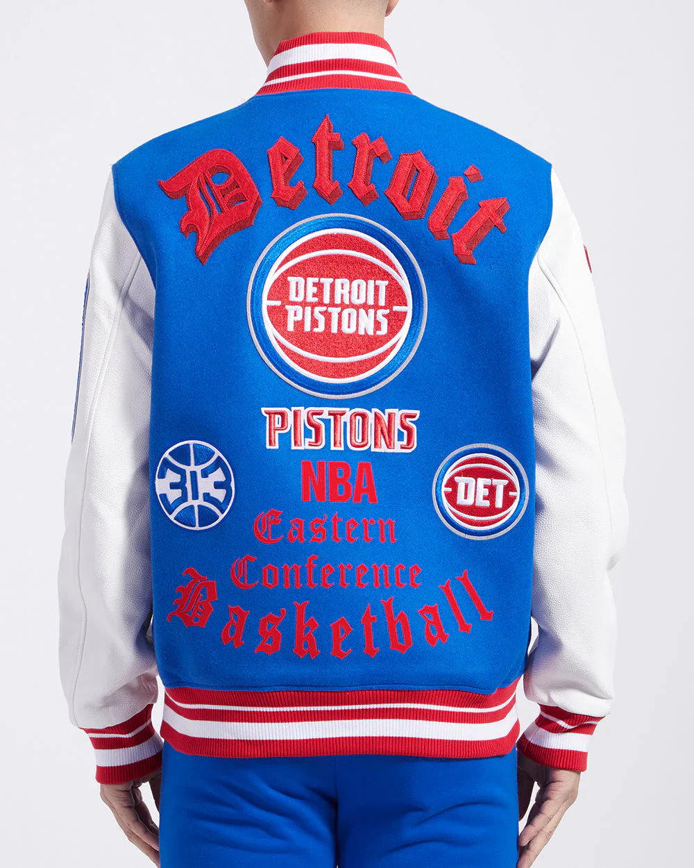 DETROIT PISTONS OLD ENGLISH RIB WOOL VARSITY JACKET BDP6515566-RYR - Image 2