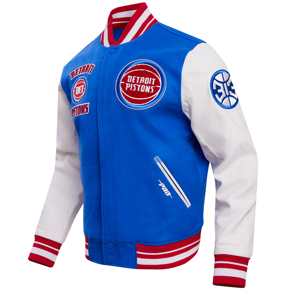 Detroit Pistons Retro Classic Rib Wool Varsity Jacket BDP656057-RYR - Image 2
