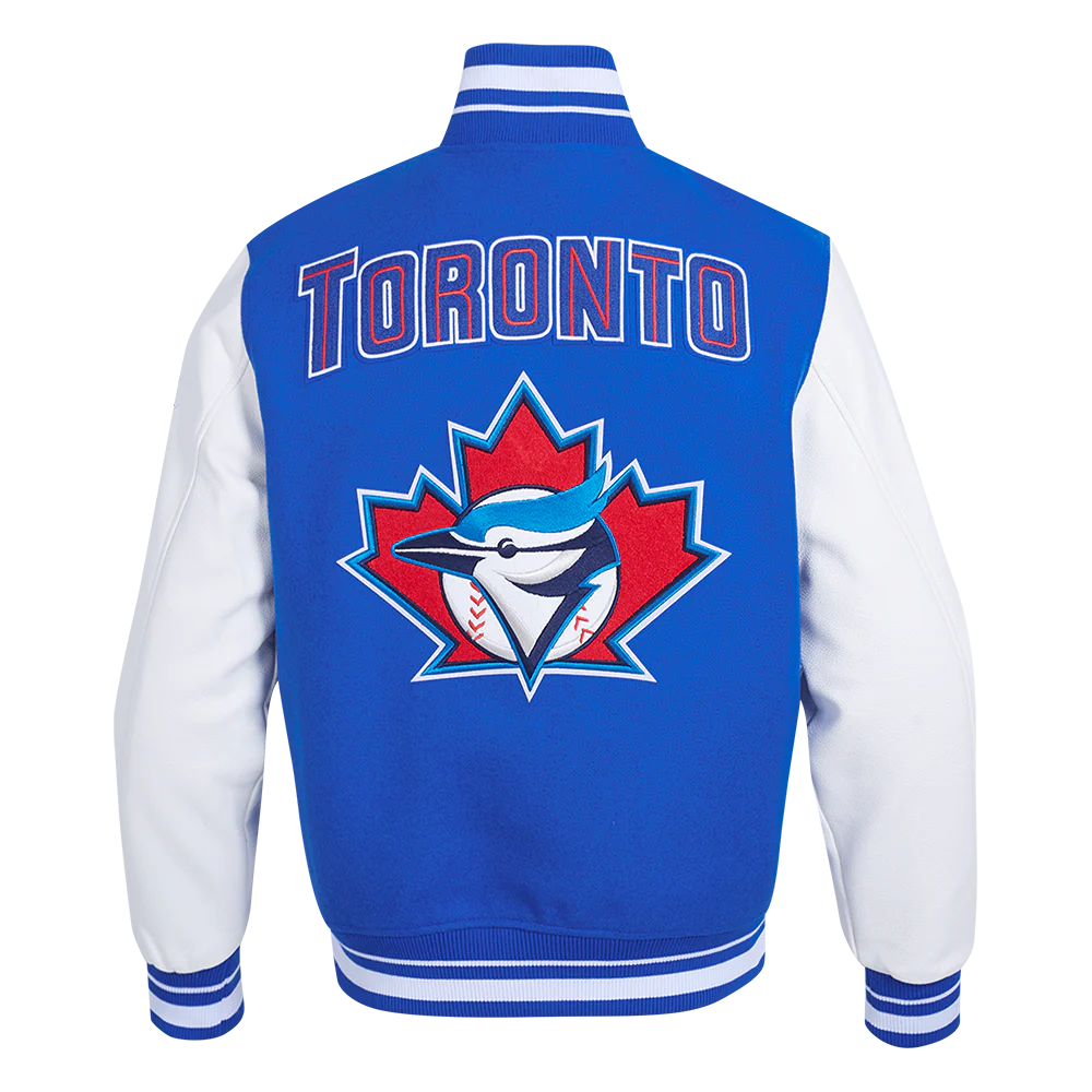 MLB TORONTO BLUE JAYS RETRO CLASSIC MEN'S RIB WOOL VARSITY JACKET LTJ6314382-RWH - Image 3