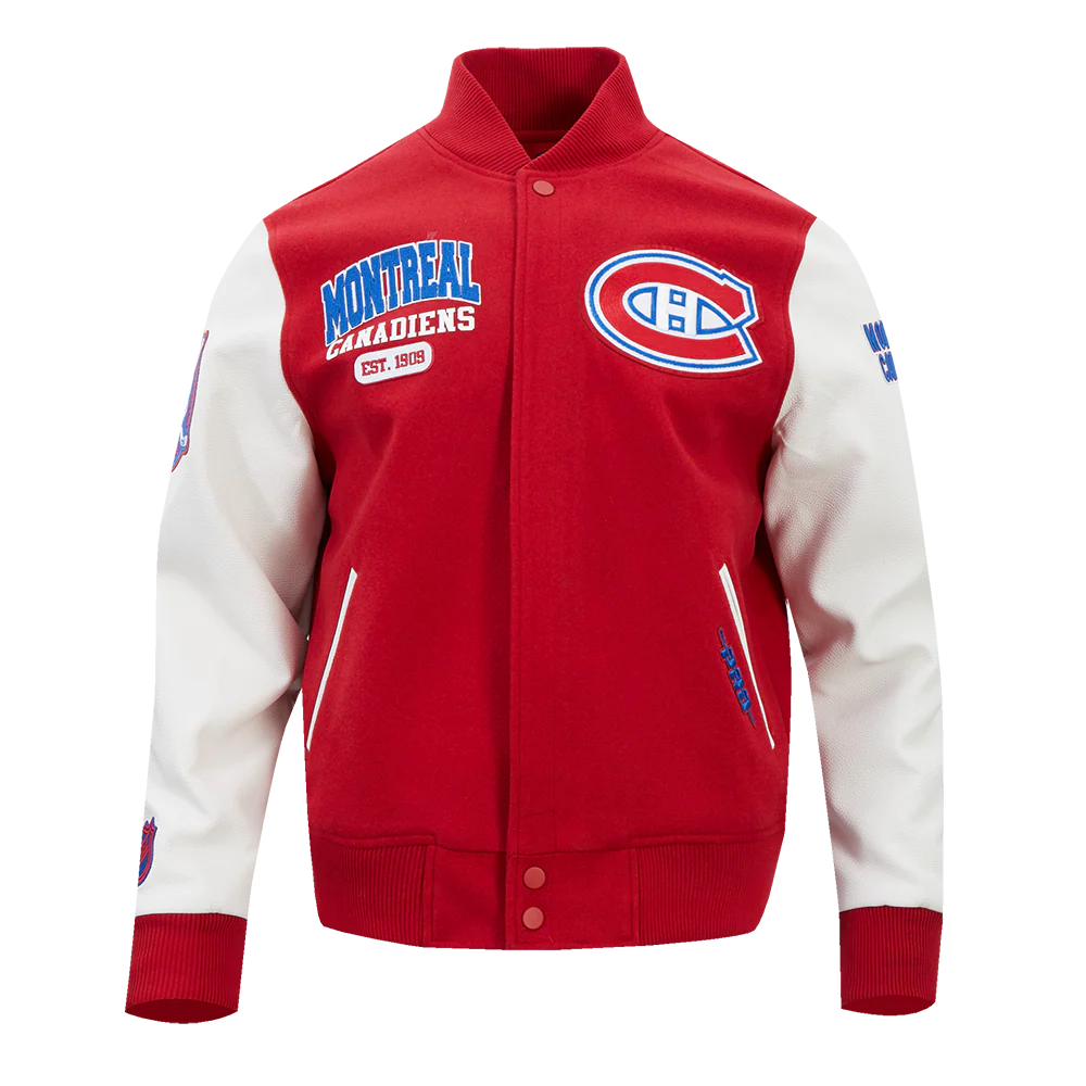 NHL MONTRÉAL CANADIENS CITY ARCH MEN'S WOOL VARSITY JACKET HMC667922-RDW