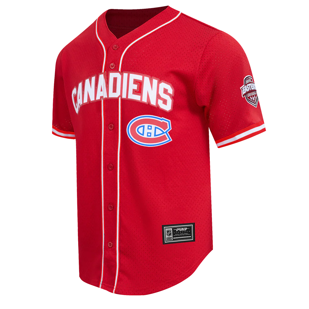 MONTREAL CANADIENS CLASSIC MESH BUTTON DOWN SHIRT HMC166904-RED - Image 2
