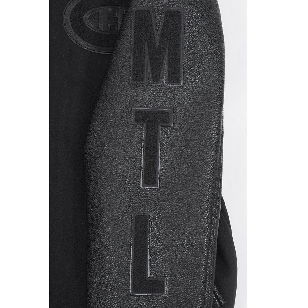 MONTREAL CANADIENS TRIPLE BLACK M WOOL VARSITY JACKET HMC667383-3BK - Image 8