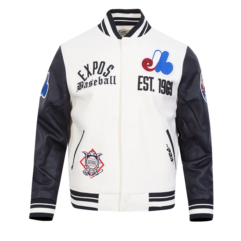 MONTREAL EXPOS MODERN ORIGINALS M RIB WOOL VARSITY JACKET LME6314211-EBK