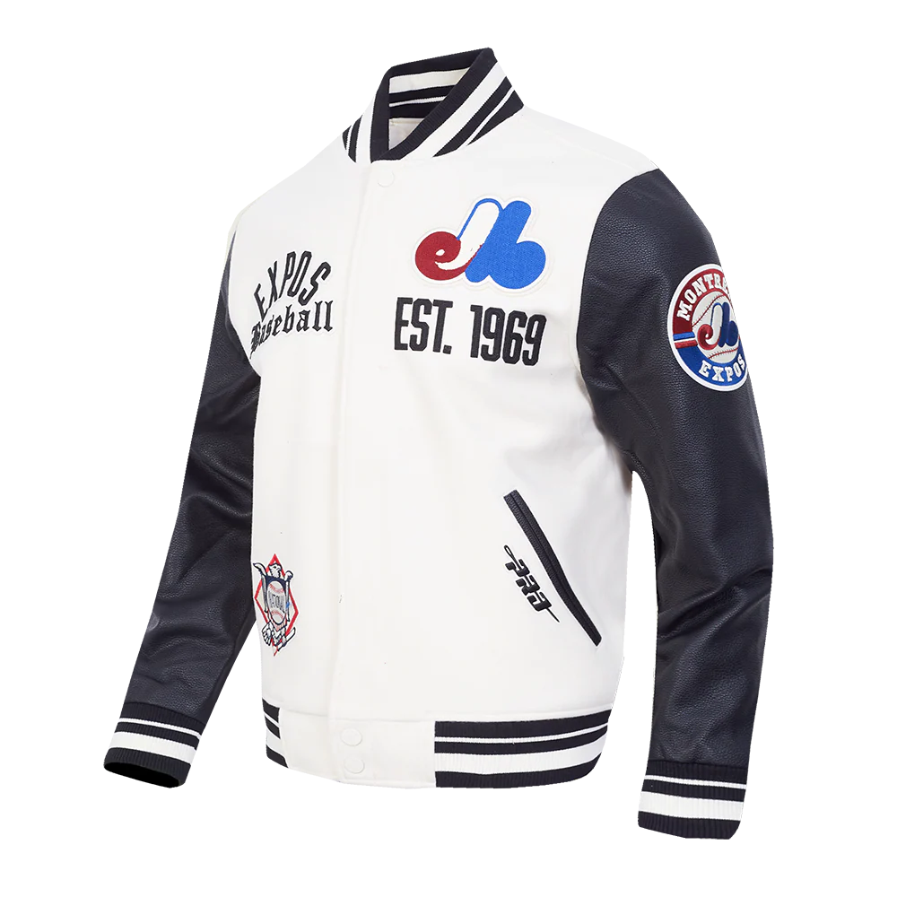 MONTREAL EXPOS MODERN ORIGINALS M RIB WOOL VARSITY JACKET LME6314211-EBK - Image 2