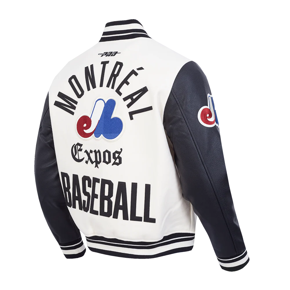 MONTREAL EXPOS MODERN ORIGINALS M RIB WOOL VARSITY JACKET LME6314211-EBK - Image 4