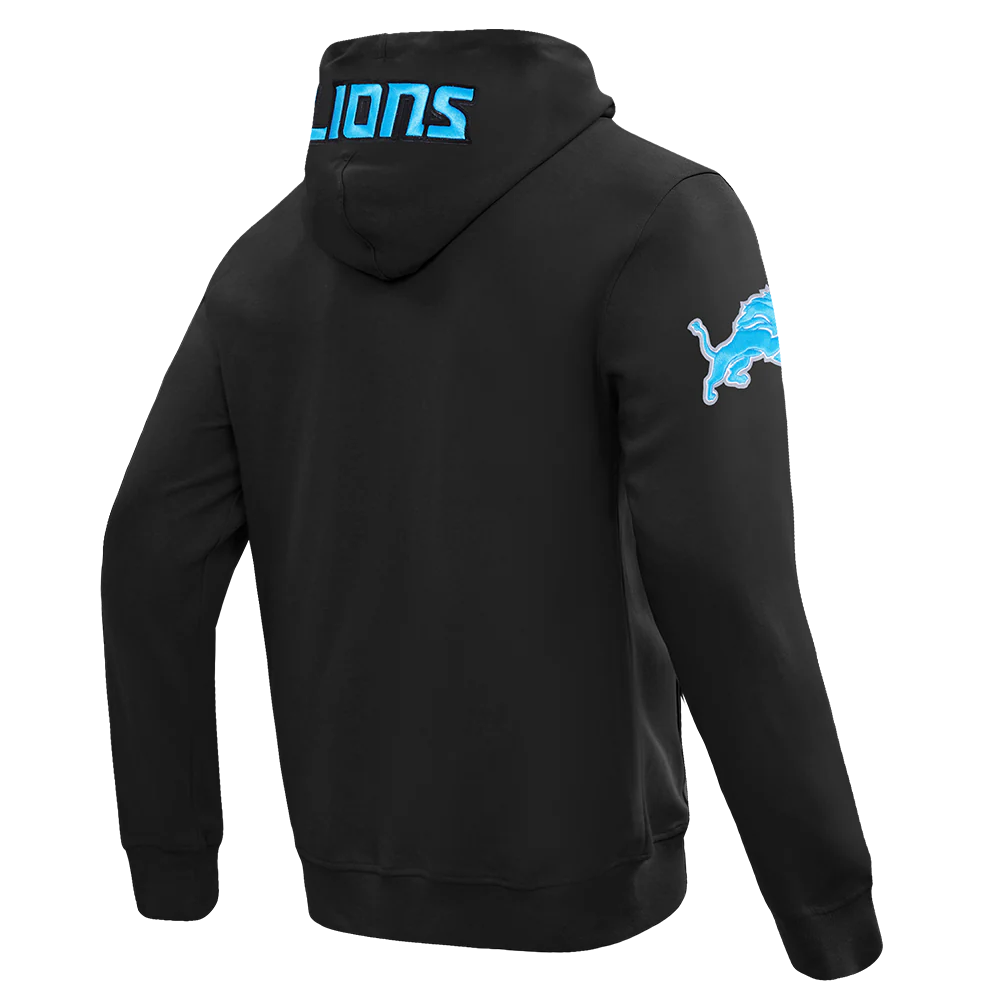 NFL DETROIT LIONS CLASSIC WIND SUIT MEN'S WOVEN FULL ZIP PULLOVER HOODIE FDL5410693-BLK - Image 4