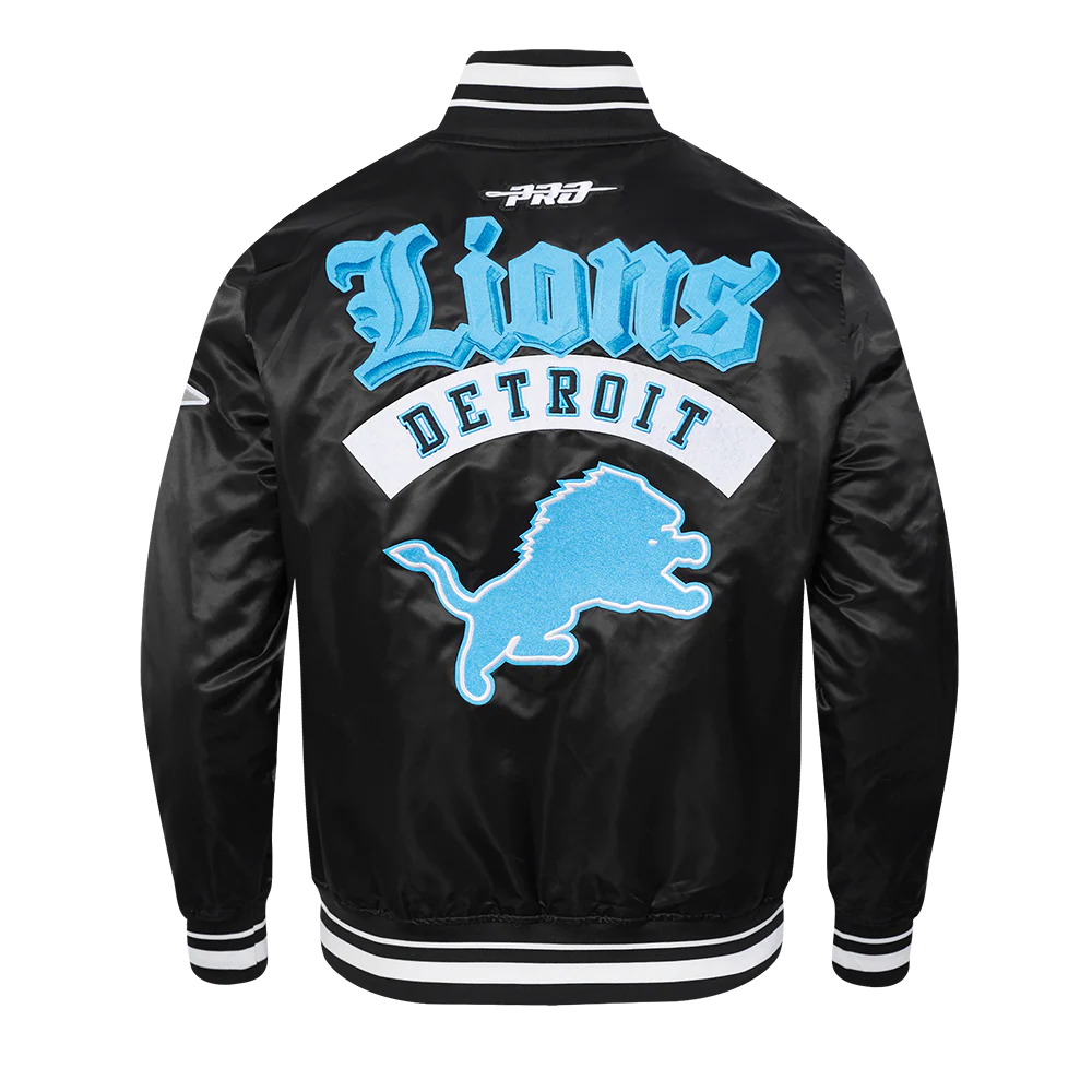 NFL DETROIT LIONS DETROIT LIONS BEST OF M RIB SATIN JACKET FDL6411036-BLK - Image 2