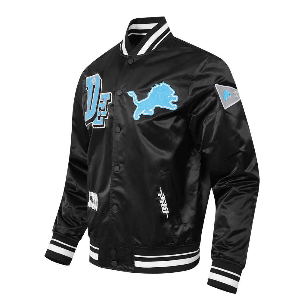 NFL DETROIT LIONS DETROIT LIONS BEST OF M RIB SATIN JACKET FDL6411036-BLK - Image 3