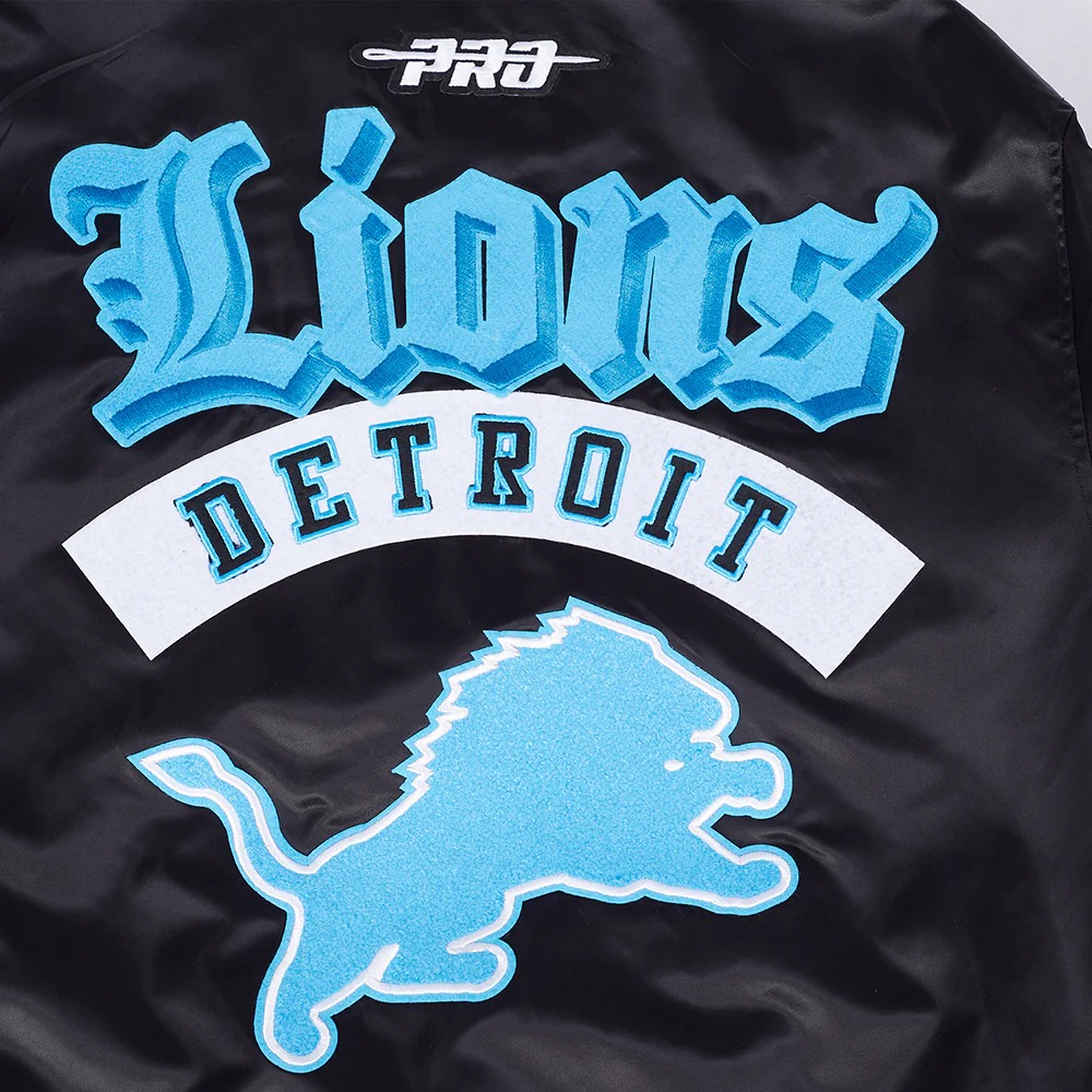 NFL DETROIT LIONS DETROIT LIONS BEST OF M RIB SATIN JACKET FDL6411036-BLK - Image 6