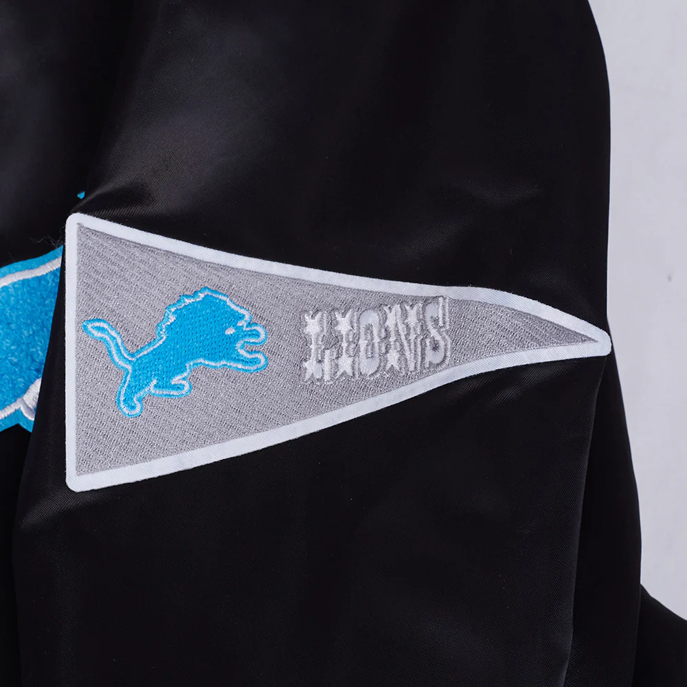 NFL DETROIT LIONS DETROIT LIONS BEST OF M RIB SATIN JACKET FDL6411036-BLK - Image 7
