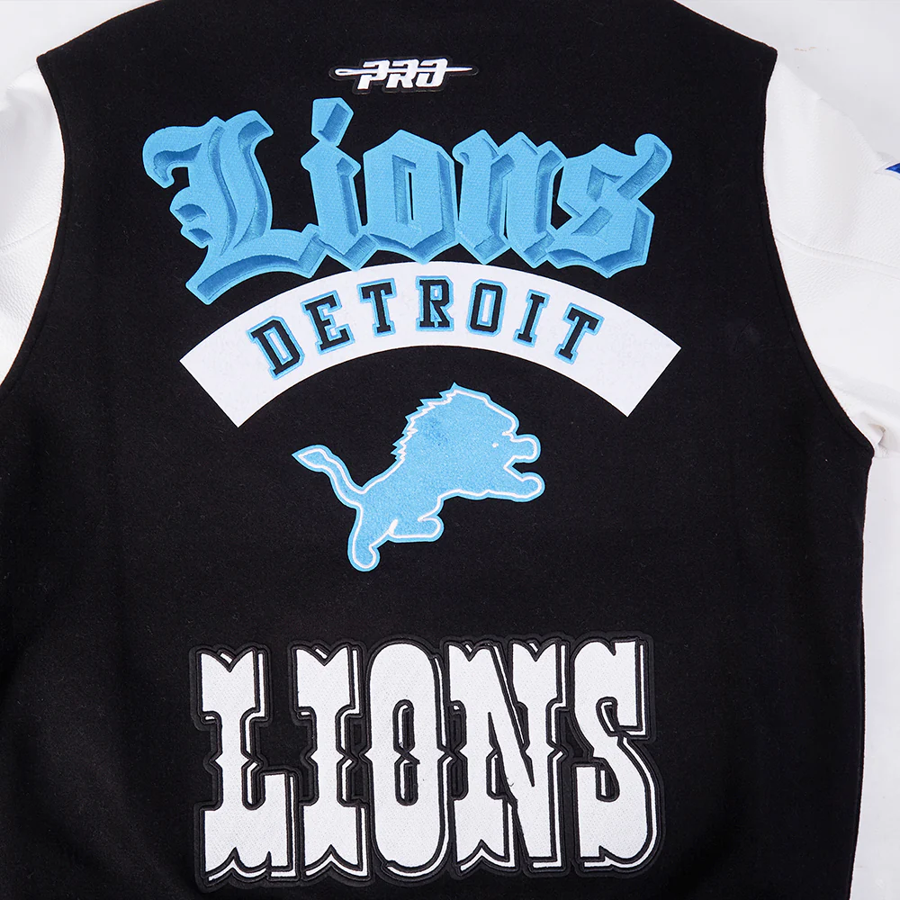 NFL DETROIT LIONS DETROIT LIONS BEST OF M RIB WOOL VARSITY JACKET FDL6411037-BLW - Image 4