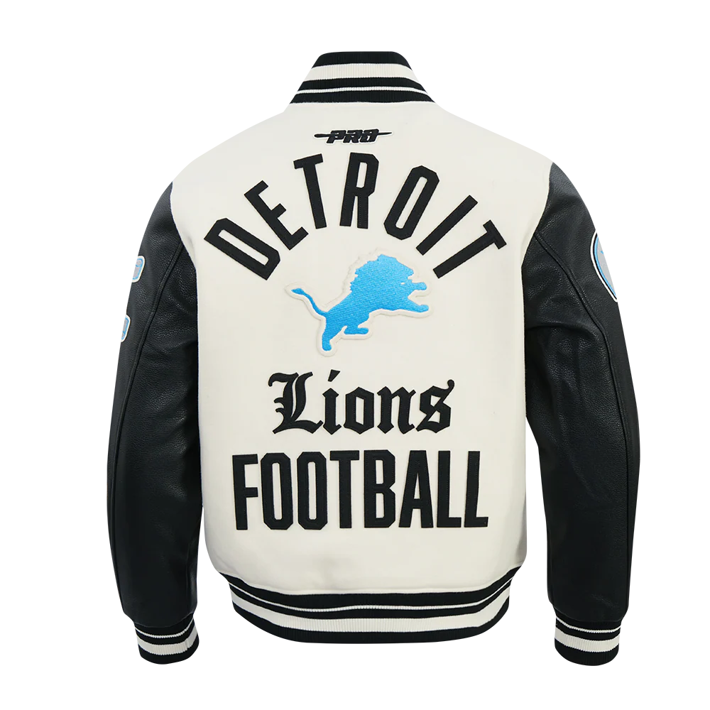NFL DETROIT LIONS DETROIT LIONS MODERN ORIGINALS M RIB WOOL VARSITY JACKET FDL6411169-EBK - Image 3