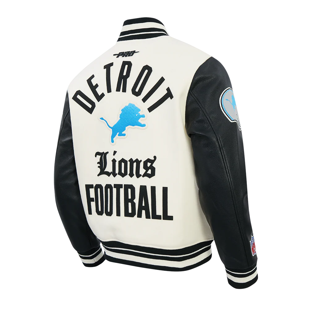 NFL DETROIT LIONS DETROIT LIONS MODERN ORIGINALS M RIB WOOL VARSITY JACKET FDL6411169-EBK - Image 4