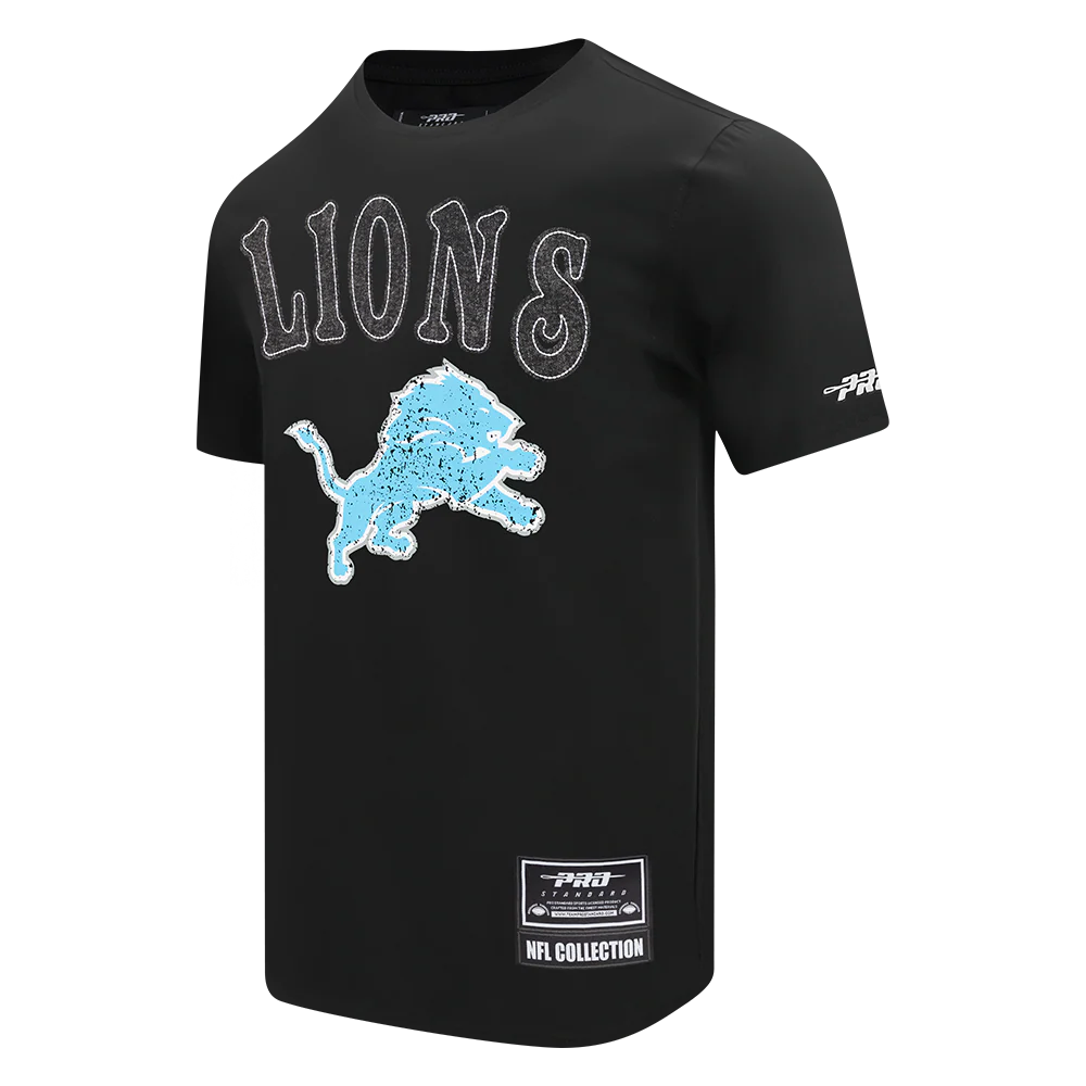 NFL DETROIT LIONS REBEL ATHLETICS STACKED LOGO MEN'S SJ TEE FDL1411039-BLK - Image 2