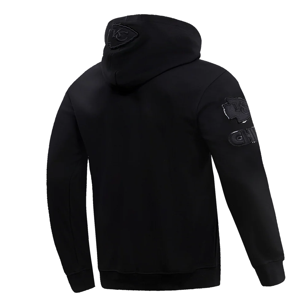 NFL KANSAS CITY CHIEFS TRIPLE BLACK MEN'S PULLOVER HOODIE FKC5410202-3BK - Image 3