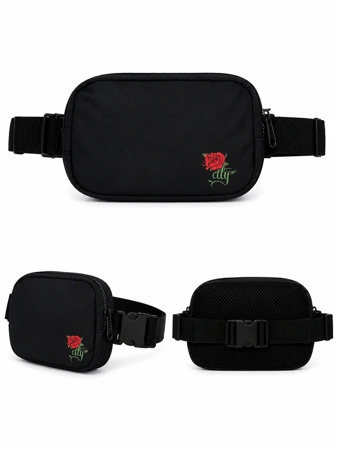 Rose City Side Bag Fanny Pack FNY-BAG-BLK